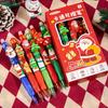 6Pcs Christmas-themed Acrylic Erasable Gel Pen Quick-Drying Writing Smooth Blue Ink Neutral Pens Student Stationery Gift