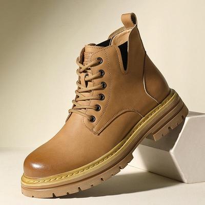 Herren Gelb Samtgefütterte Martin Stiefel - Retro Lässig Herbst/Winter Wüste Arbeitskleidung