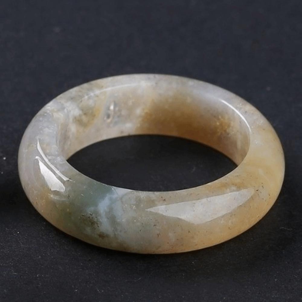 Natural Crystal Crystal Stone Band Rings Obsidian Stone Jewelry Finger Ring Minimalist Ring Women Style R
