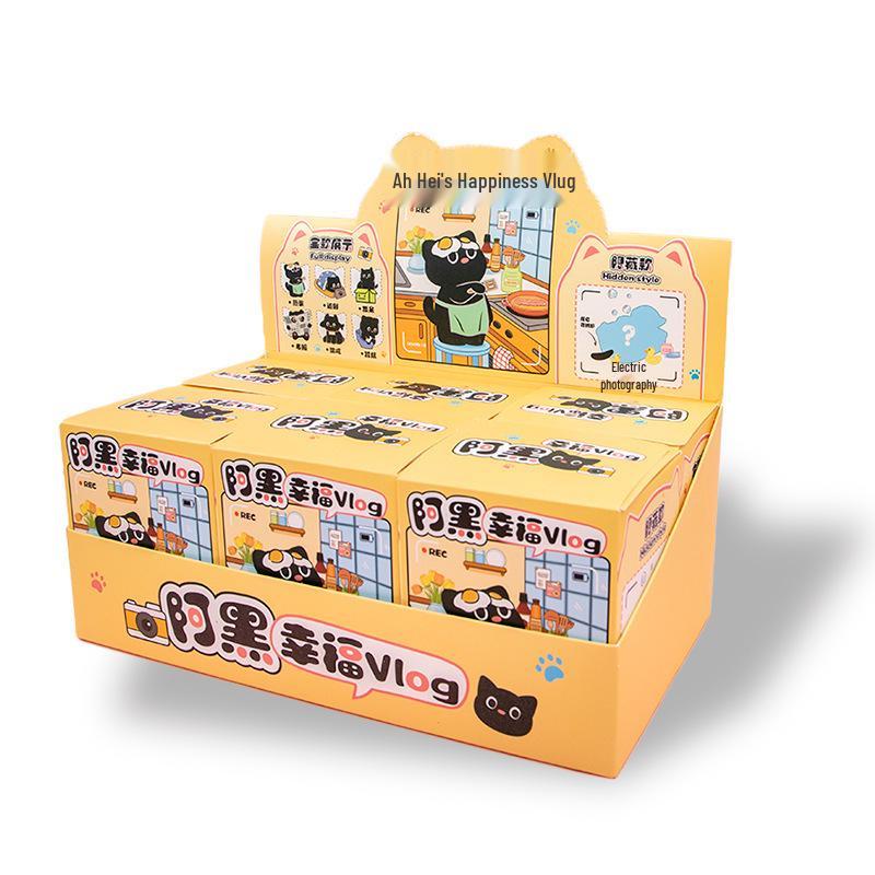 Creative Cute Cartoon Cat Emotion Blind Box Resin Desk Figurine Gift