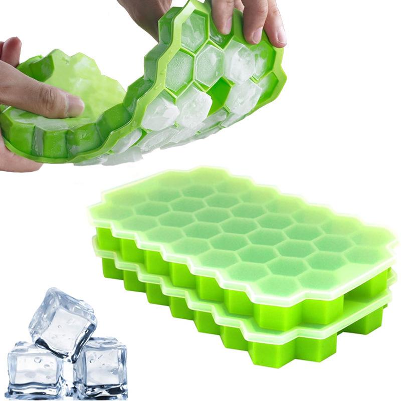 37 Cavity Honeycomb Ice Cube Trays Reusable Silicone Ice Cube Mold for Chilled Drinks Whiskey Cocktail  DIY Reusable Ice Maker