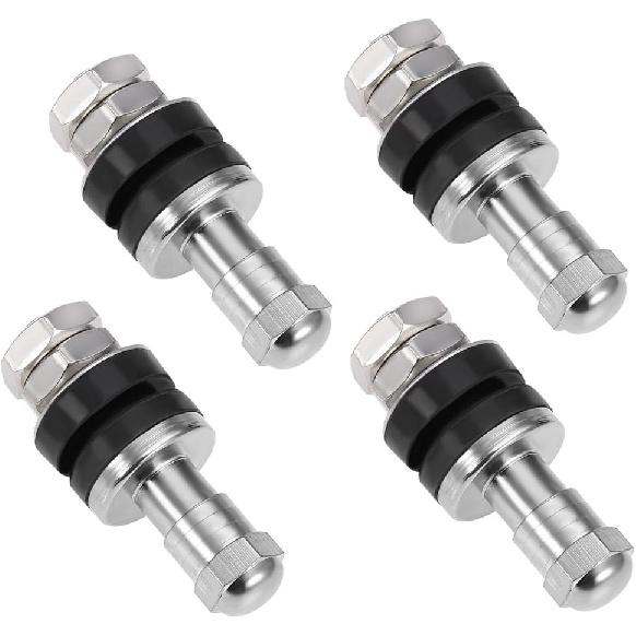 Chrome High Pressure Valve Stems Metal Valve Stems for Trailer Tires 502 Flush Mount Bolt In fit in a Normal Valve Stem Hole of .453". (Pack of 4)