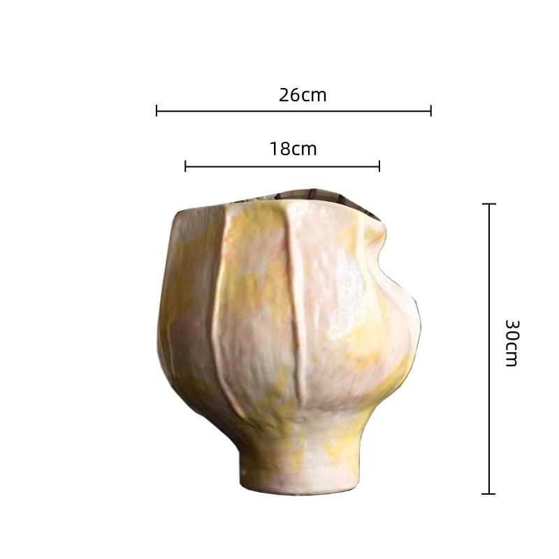 Keramikvase Handgefertigt Steinguttopf Blumenvase Blumenarrangement Zubehör Retro Blumentopf Heimdeko Zubehör