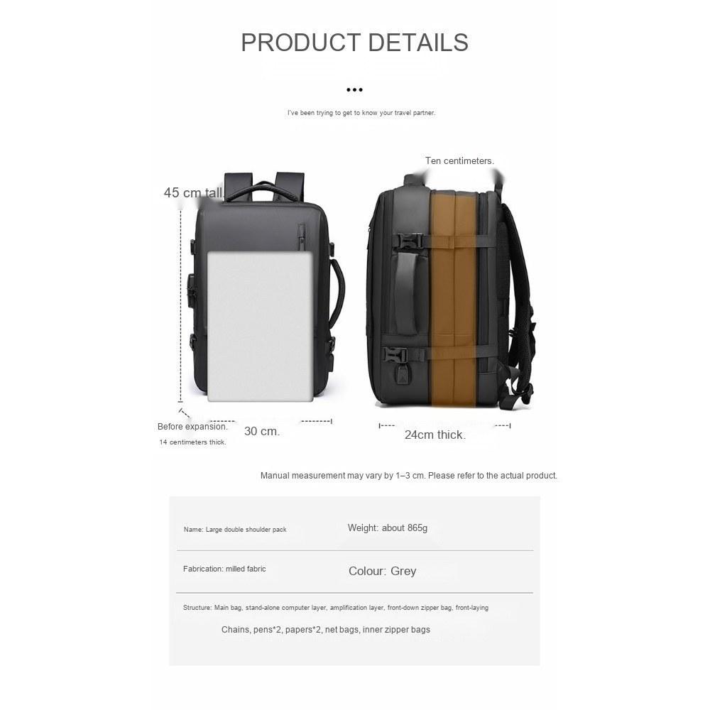 Unisex Large Capacity Oxford Backpack with Top Handle and Adjustable Straps for Commute and Travel