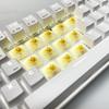 Gateron Milky Yellow Pro Switches, Pre-lubricated, SMD RGB LED, KS-3 5-Pin Switches, Compatible with MX Mechanical Gaming Keyboards (72 Yellow