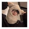Korean Version of Warm Ear Protection Hat In Autumn and Winter Riding Cold Wave Cute Thick Plush Bear Hat Scarf Integrated Women