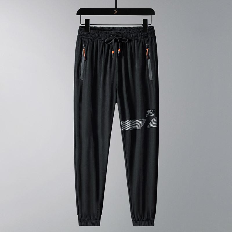 

Summer New Men s Casual Pants Fashionable Large Size - Fattened and Enlarged Ice Silk Quick-drying Sports Trousers L
