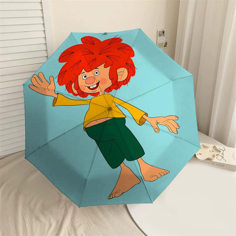 

1PC red-haired character Umbrella-8-Rib Reinforced, Automatic Open, Lightweight & Durable, Cute Fashion Accessory for Outdoor-T142