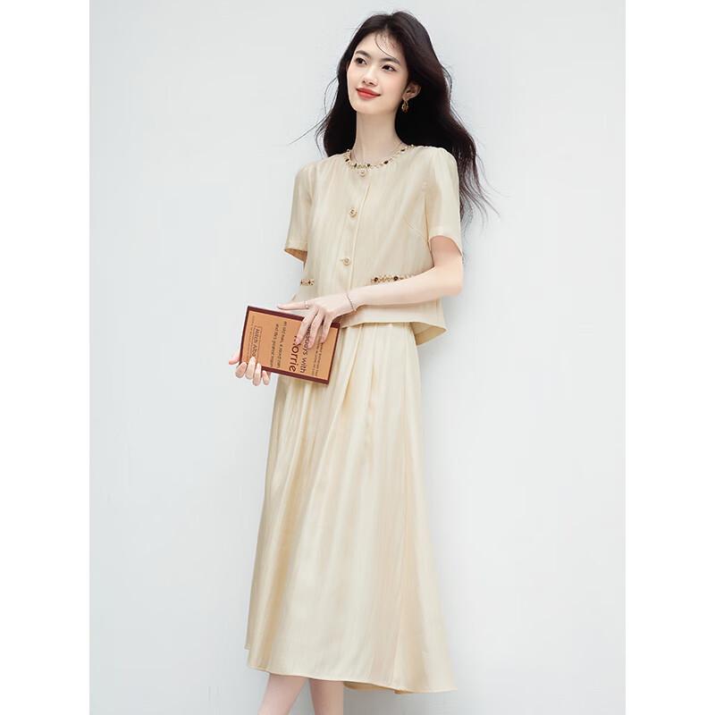 Women's Short-Sleeve Shirt & Skirt Two-Piece Set