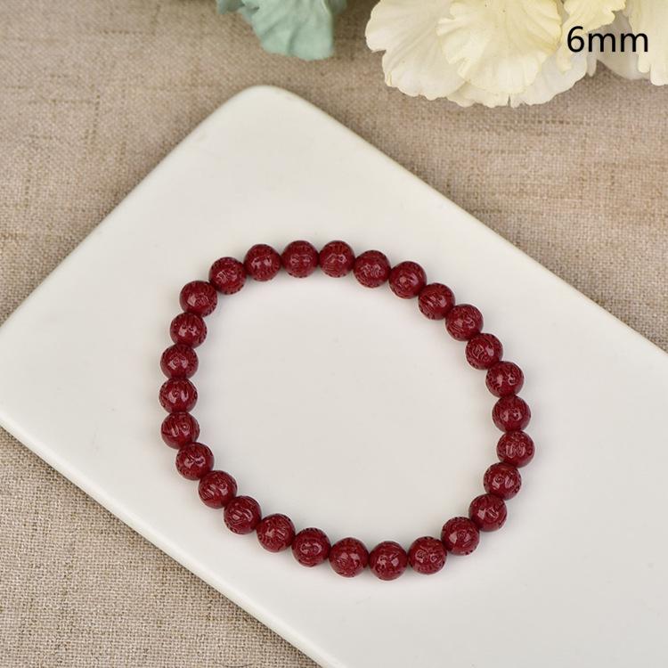 Natural Purple Gold Sand Cinnabar Mantra Bracelet with 108 Prayer Beads
