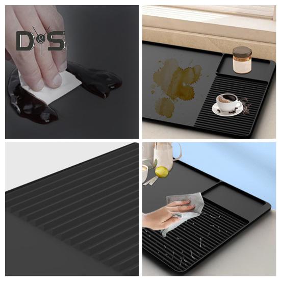 Silicone Coffee Mat 24''x16'' Anti-Spill Coffee Bar Mat Heat Resistant Dish Drying Pad Noise Reduction Shock Absorption Coffee Bar Accessories