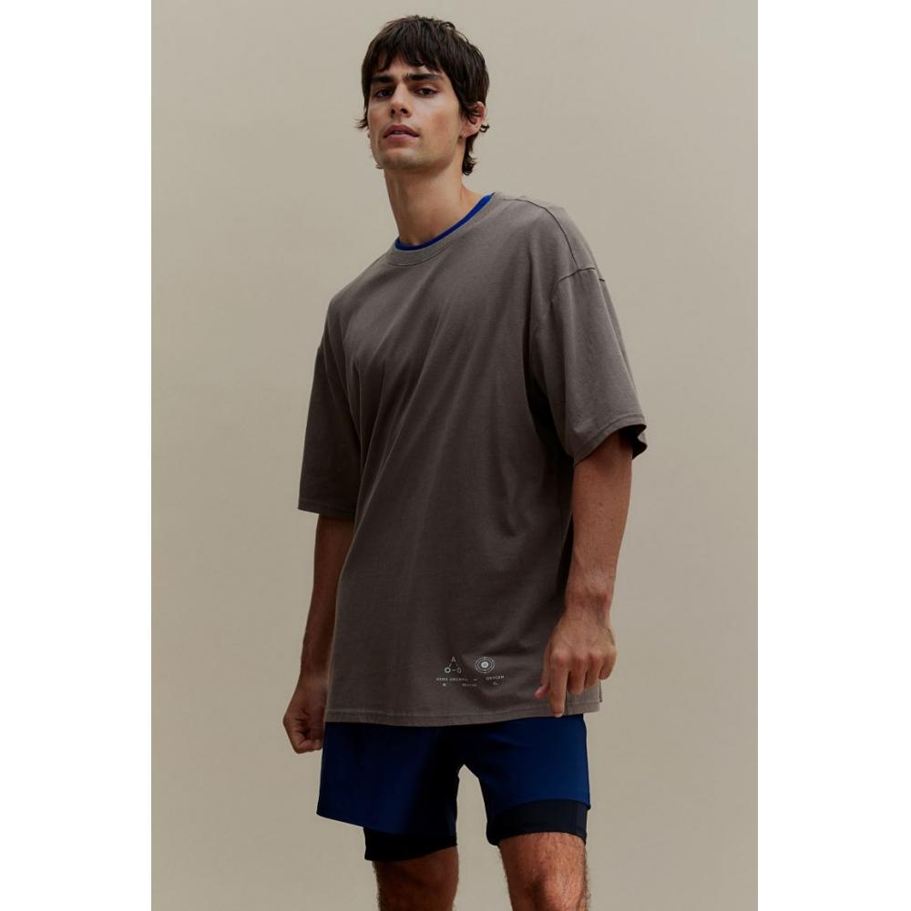 

H M Sports Top Loose Fit dryMove Beige S