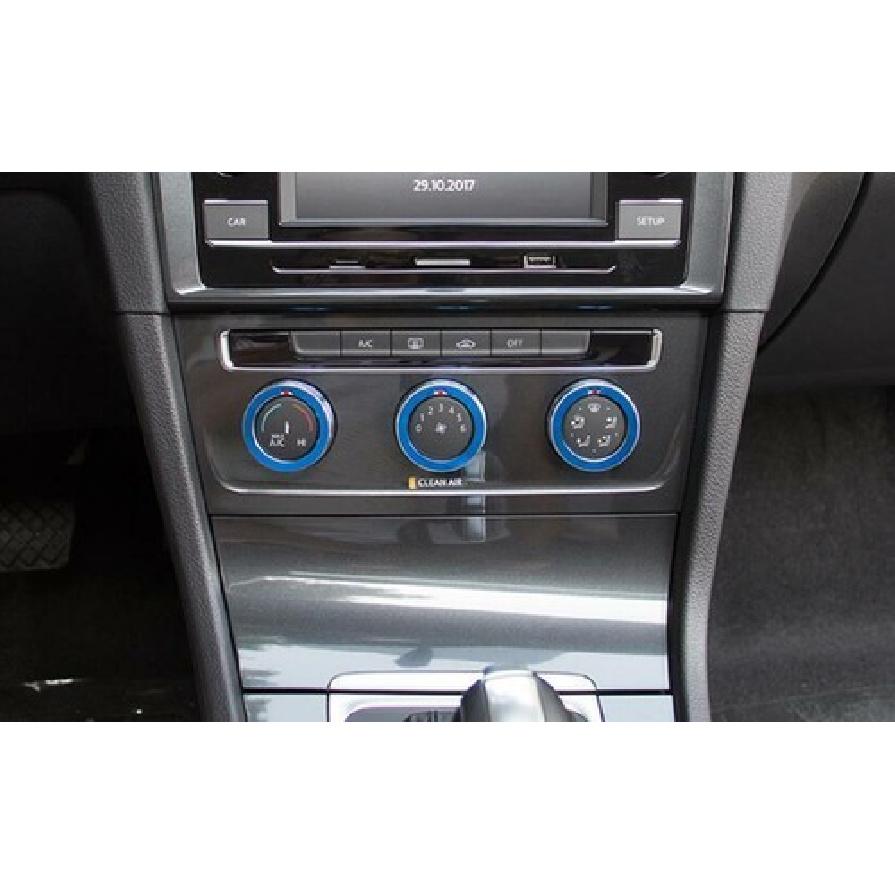 Blue Aluminum Console AC Switch Button Trim Fit For VW Golf MK7 MK7.5 2014-2019