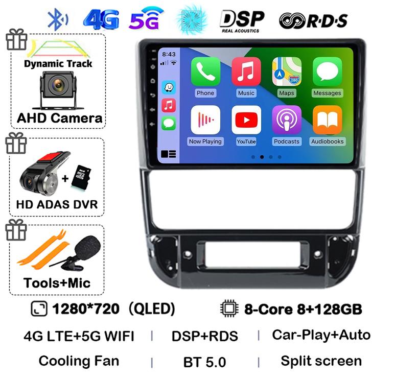 Android 14 Carplay Auto 4G+WIFI Car Radio For Peugeot 406 1995-2005 Multimedia Stereo Video Player GPS Navigation Audio QLED DSP