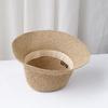 Handmade Letter Embroidery Sun Hat Wide Brim Floppy Summer Straw Panama Dome Bucket Hat for Women Beach