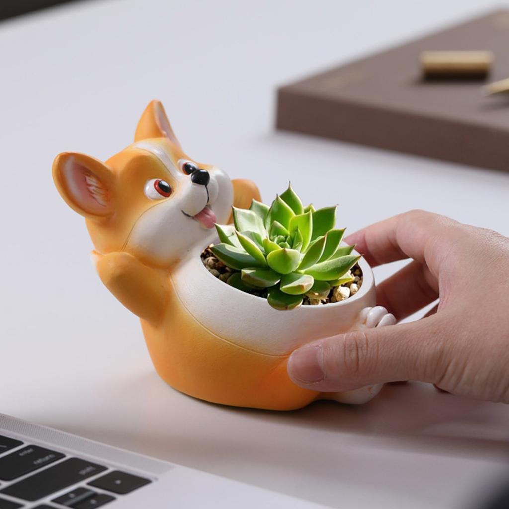 Practical Dog Flower Pots Sturdy Silicone Mould Cement Plaster Craft Supplies for Garden and Indoor Decoration
