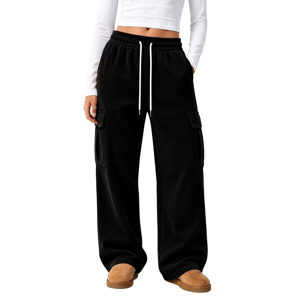 Women's Sporty Casual Wide Leg Pants, Loose Fit Street Comfortable Trousers