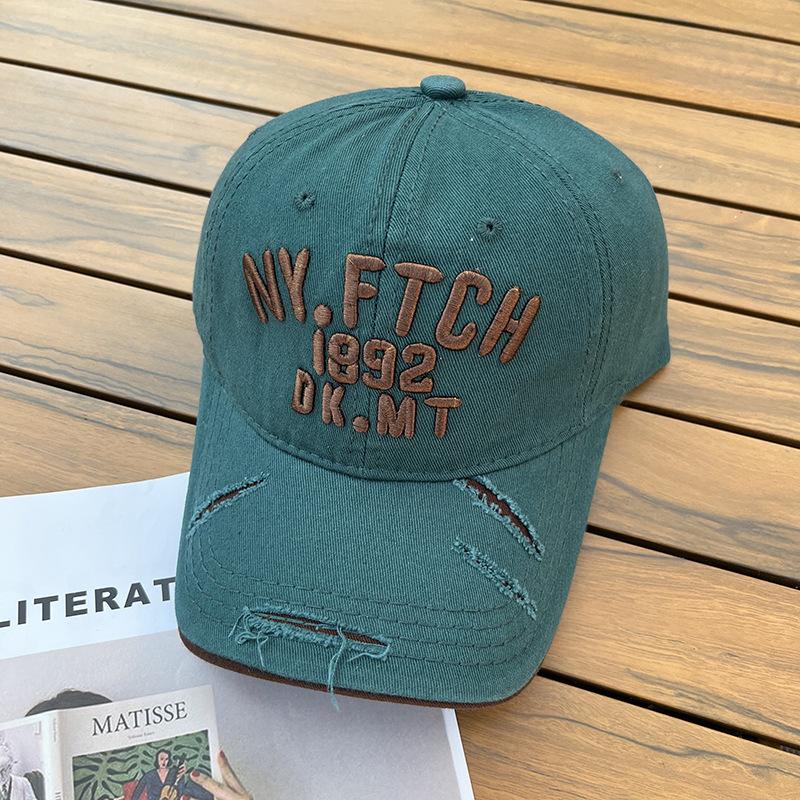 

Інтернет-знаменитості на свіжому повітрі, розірваний бейсбол, версія універсальної трендової кепки з м яким верхом, персоналізована шапка для жінок M (56-58cm) adjustable темно-зелений колір