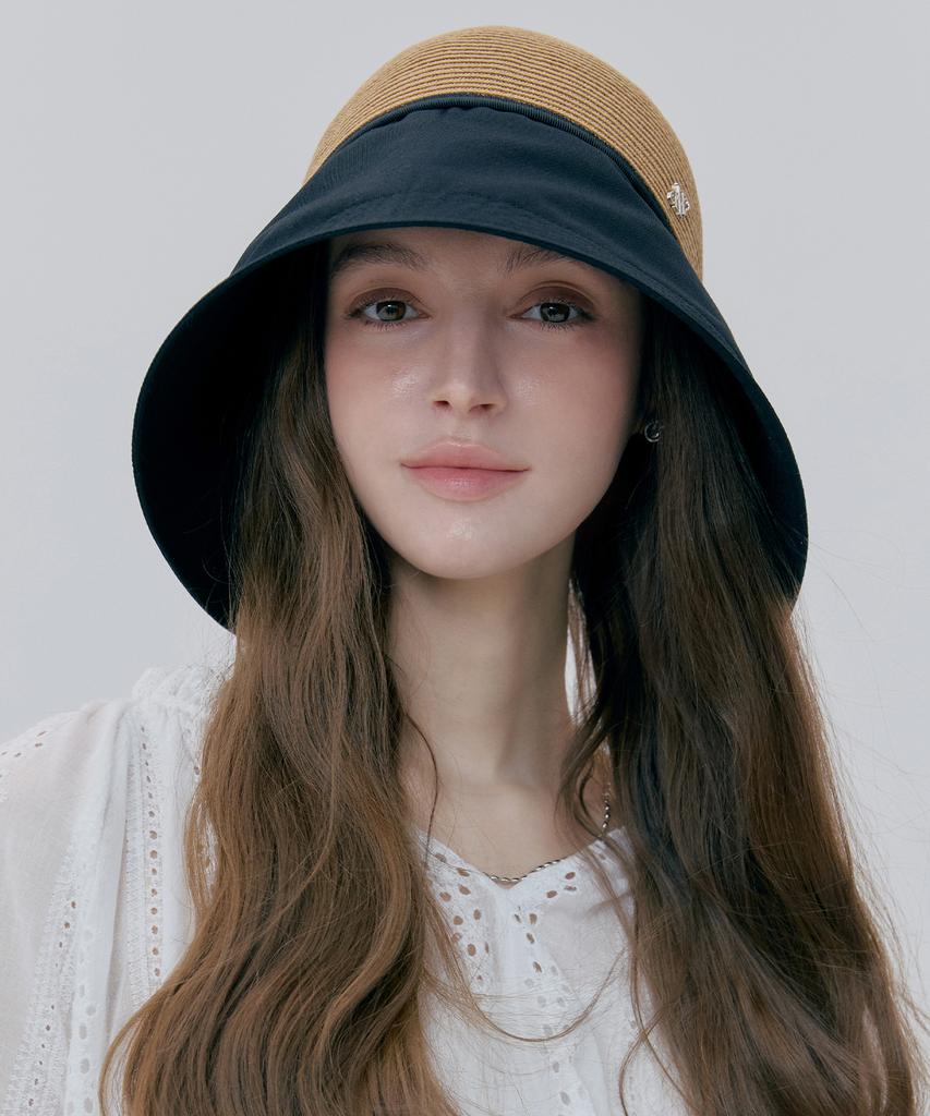 Mineti Raffia Cotton Bucket Hat F 11026 Cmt