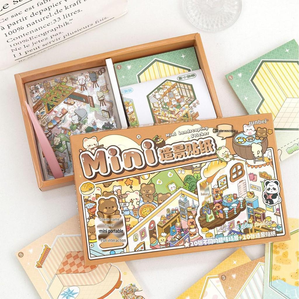 Süßes 3D Haustier Miniatur Landschaftsgestaltung Aufkleber Set für Kinder & Mädchen DIY