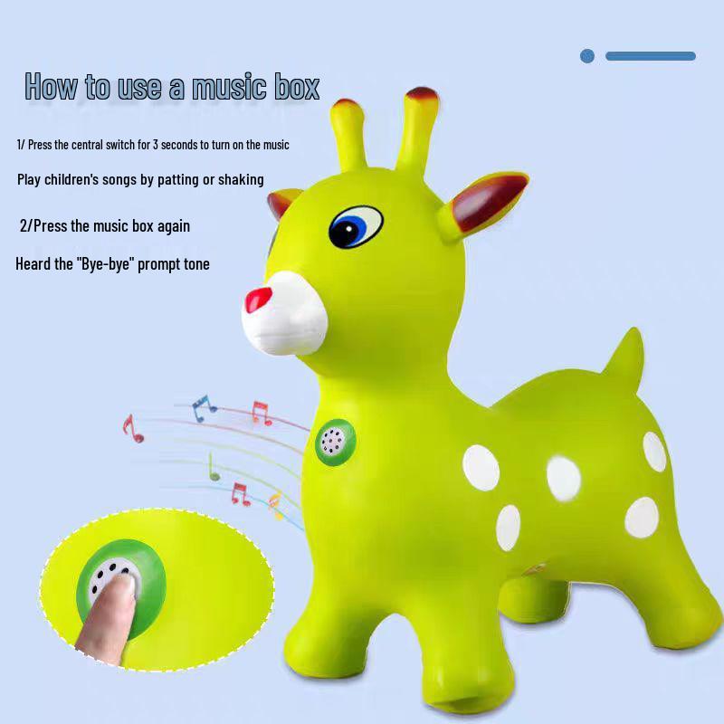 Musical Inflatable Bouncing Deer Horse Toy for Kids