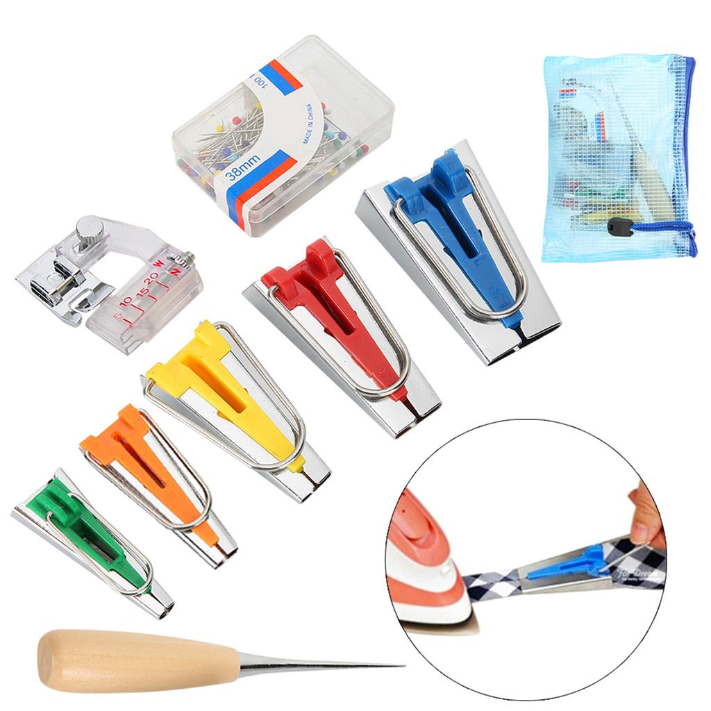 Binding Tool Fabric Bias Tape Maker Quilting Presser Binder Foot Sewing DIY5 Binding Tool Set