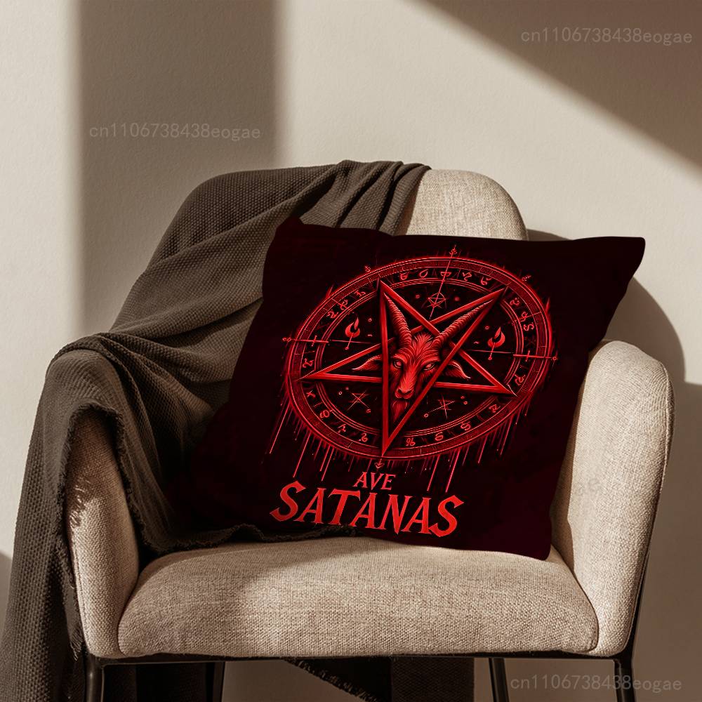 Gothic Satan Witch Throw Pillow Case For 45*45cm,55*55cm,30*30cm For Home Bedroom Decoration And Protector