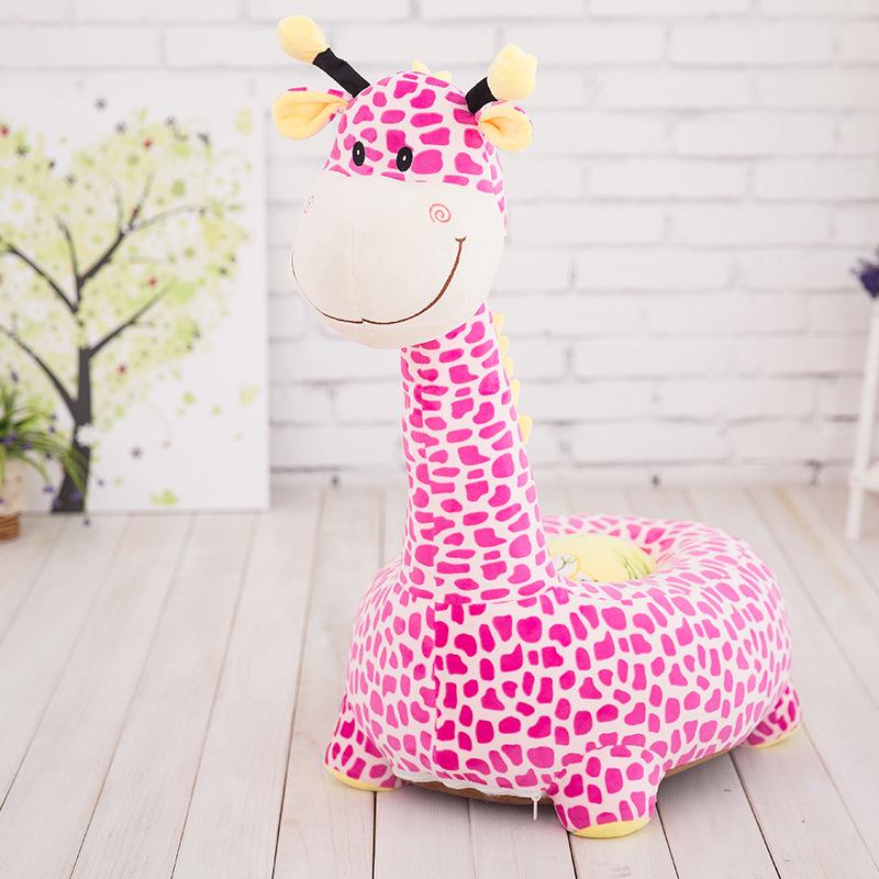 Lazy Kids' Plush Animal Sofa: Dinosaur, Giraffe, Elephant Dolls