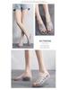 Women's Fashion Crystal Wedge Sandals: Summer Non-slip Hollow Bath Flip Flops