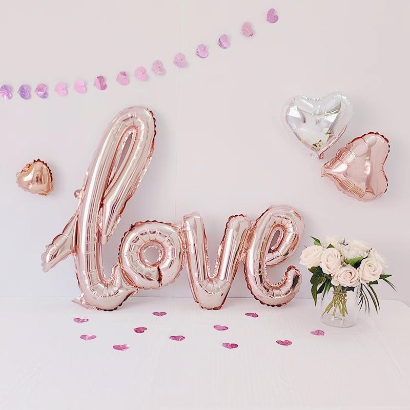 Marriage Conjoined Love Aluminum Film Letter Balloon Confession Marriage Proposal Birthday Party Decoration Scene Wedding Room Decoration Supplies