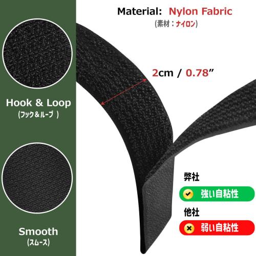 Azarxis Magic Cable Ties, 20mm and 25mm, with Buckles, for Cargo Ties, Fastening Straps, Velcro, Strong, Cuttable, Reusable, for Wire Organization, Pa