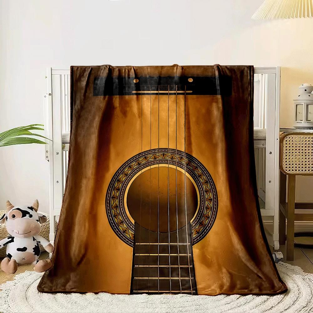 Circular ornament around guitar s soundhole with intricate geometric pattern. for all seasons blanket lunch break throw gift 80cm x 120cm