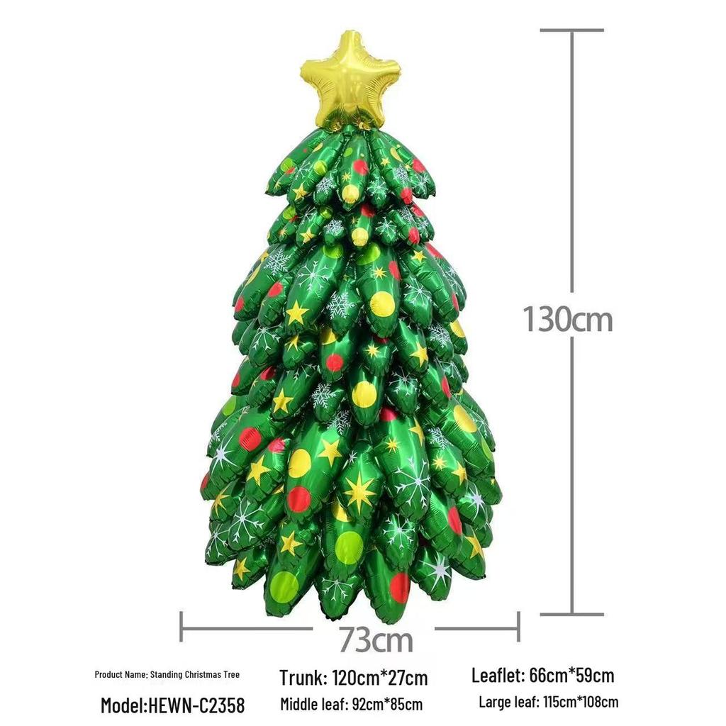 Large Christmas Tree and Santa Claus Aluminum Foil Balloons for Window Display 