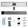 Shower Drain with Glass Cover and 360 degrees  Siphon Black 100 cm