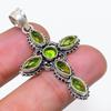 Natürlicher Peridot Edelstein Handgefertigter 925er Sterling Silber Schmuck Anhänger 1,85" AP-14383