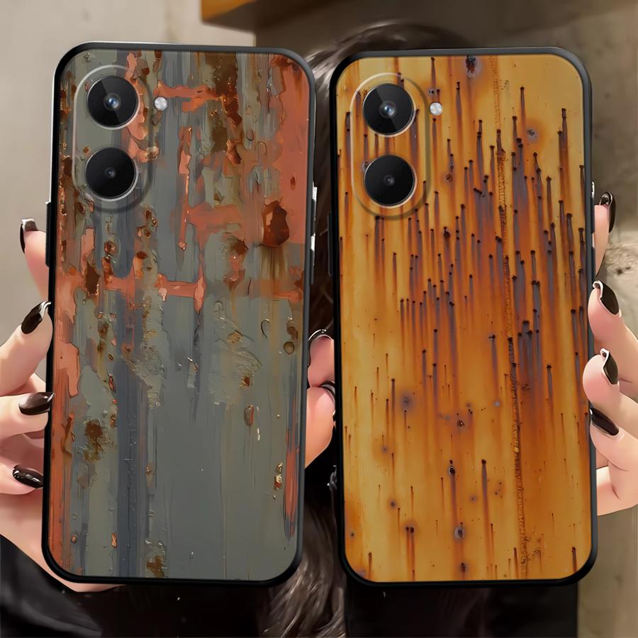 Retro Rust Marks Case for Realme C25 C21 C33 C35 C53 C55 GT Master Neo2 12 14 C15 C12 Nazro 50 50i P3 Ultra 11 Pro Phone Cover