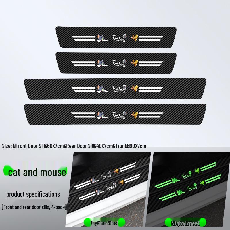 Compatible Door Sill Trim and Protective Anti-Stepping Stickers for Haval H6, M6, H9, Big Dog, First Love, and F7 - Glow-in-the-Dark Option Available.
