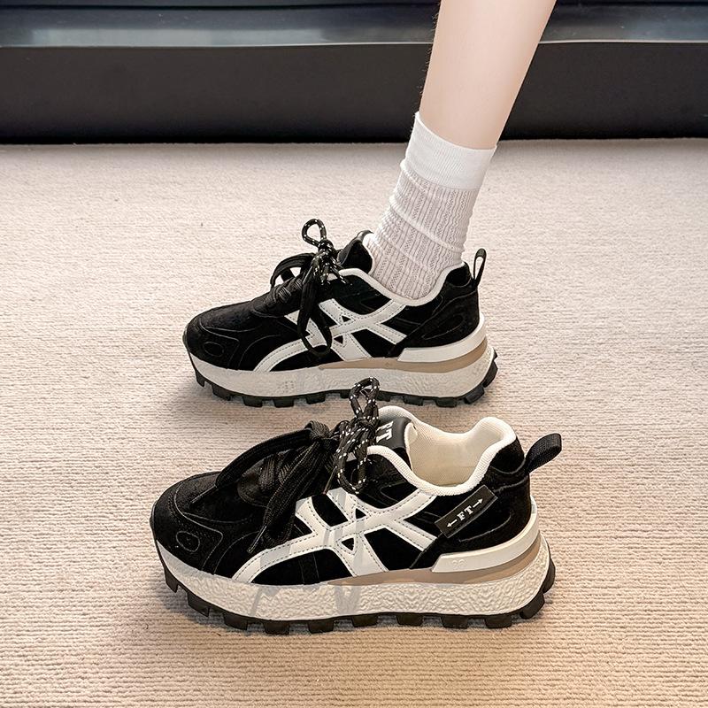 Platform-soled Forrest Gump Shoes In Autumn and Winter 2025 New Versatile Fashion Explosion Lightweight Imitation Leather Casual Sports Shoes Children