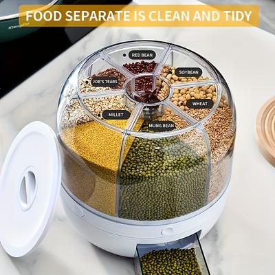1/2 Rotary Rice Bucket, Grain Storage Container, Moisture-proof and Insect-proof Closed Storage Tank