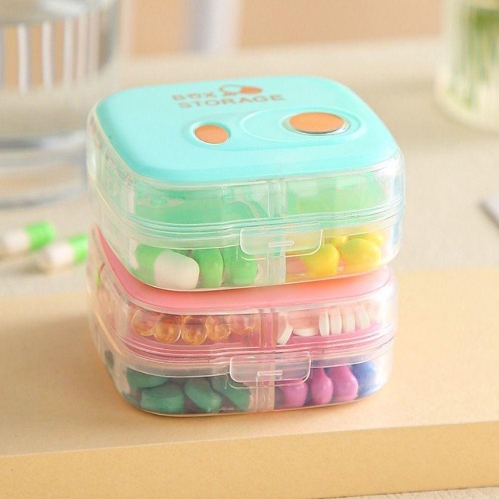 Practical Plastic 8 Grids Pill Box Mini Individual Compartments Pill Dispenser Moisture-proof Sealed Pills Case for Home