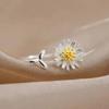 Chic Fresh Daisy Opening Ring Lady Delicate Flower Gift Everyday Jewelry For Teen Girls Accessories For Women