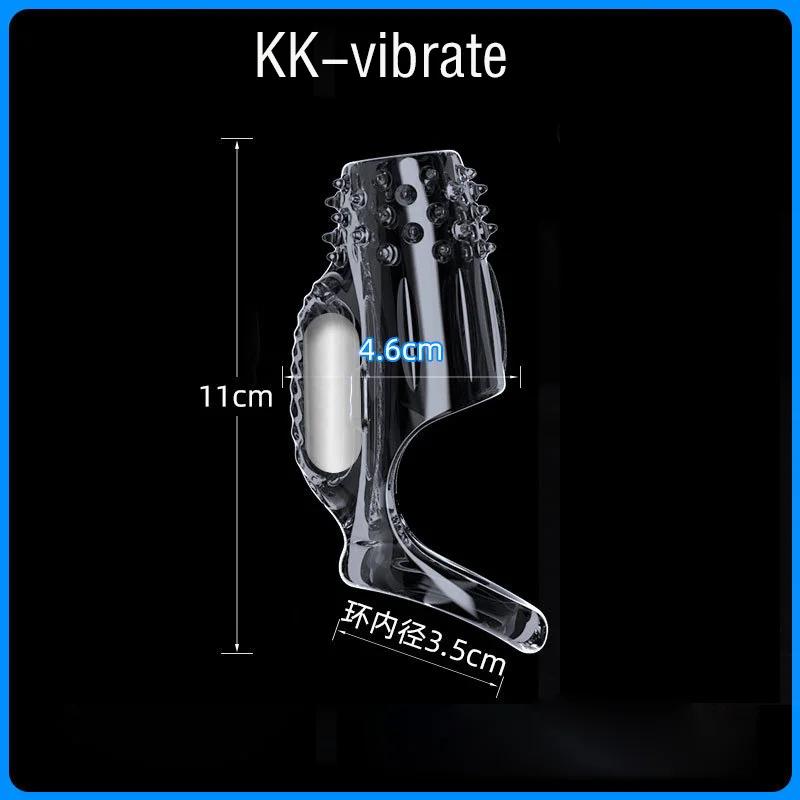 Enlarged and Thickened Vibrator Penis Sleeve Lock Sperm Foreskin Bondage Sleeve Delay Ejaculation Sex Toys for Men Couples