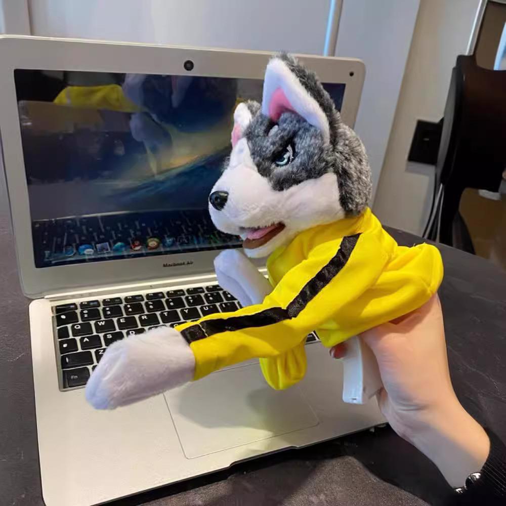 Plush Animal Boxing Dog Interactive Puppet Toy With Voice Hand Puppet Husky