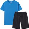 Men's Summer Sports Casual T-Shirt & Shorts Set - Breathable, Loose Fit, Short-Sleeved, Round Neck