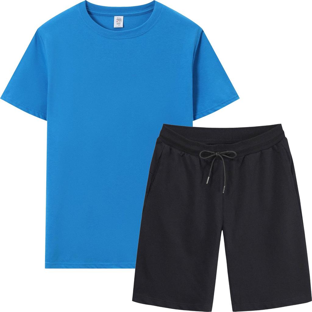 Men's Summer Sports Casual T-Shirt & Shorts Set - Breathable, Loose Fit, Short-Sleeved, Round Neck