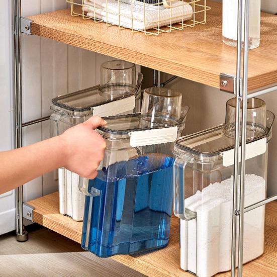 Sealed Laundry Detergent Jar Transparent Storage Bottle Detergent Powder Box Prevents