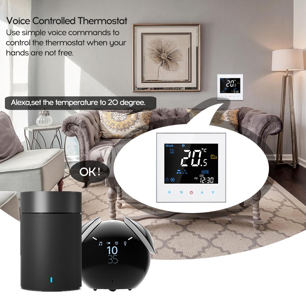 Intelligenter Raumthermostat mit vier Rohren, digitaler programmierbarer Temperaturregler für die Luft