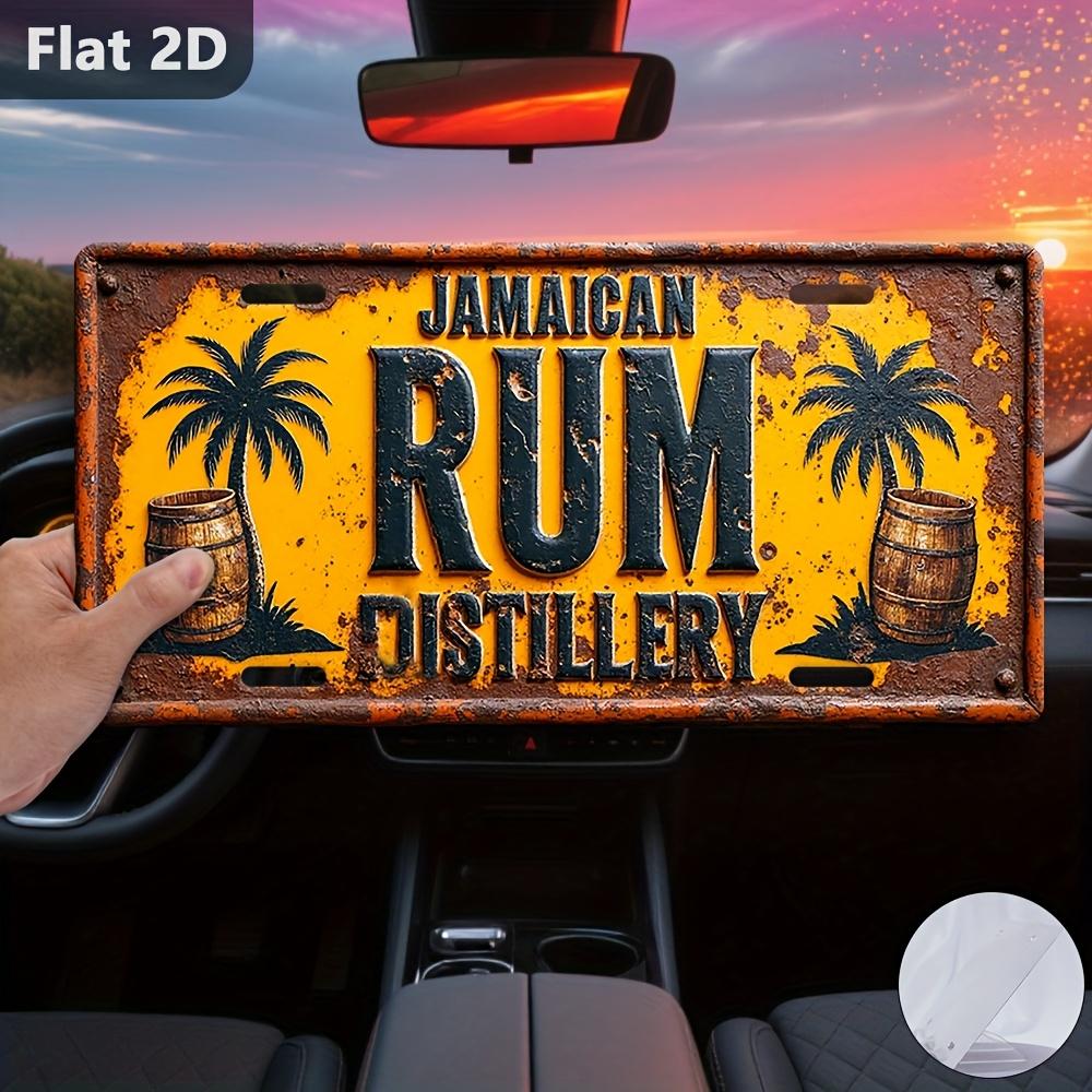

D Flat pc Vintage Aluminum Sign Rum Distillery Wall Art with Palm Trees Barrel Design xcm Industrial Retro Metal 15x30cm(5.9x7.8inch)