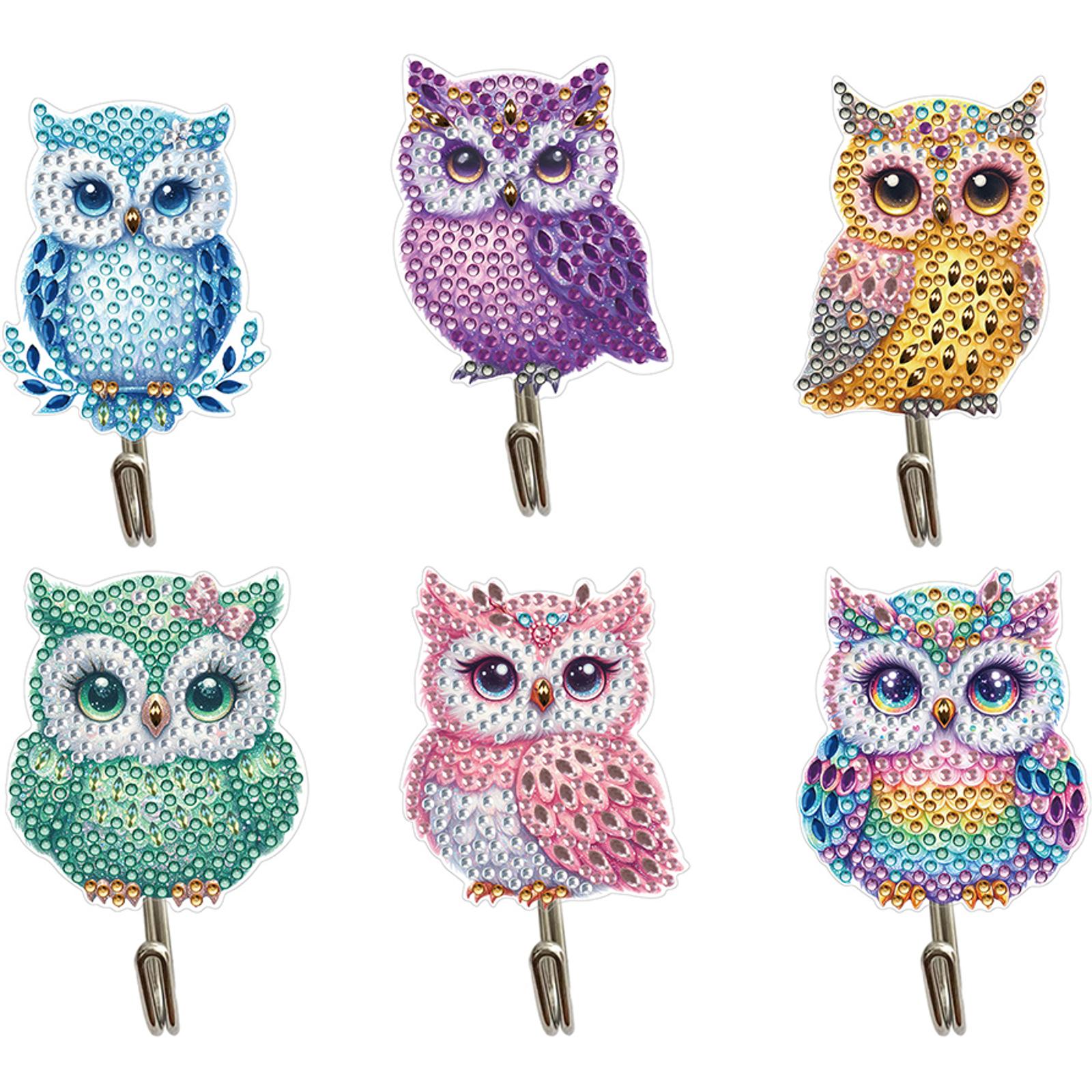 

6Pcs Dogs Rhinestone Painting Keychain Hanger Diamond Painting Art Hooks Diamond Art Craft Wall Hooks for Home Office Decor