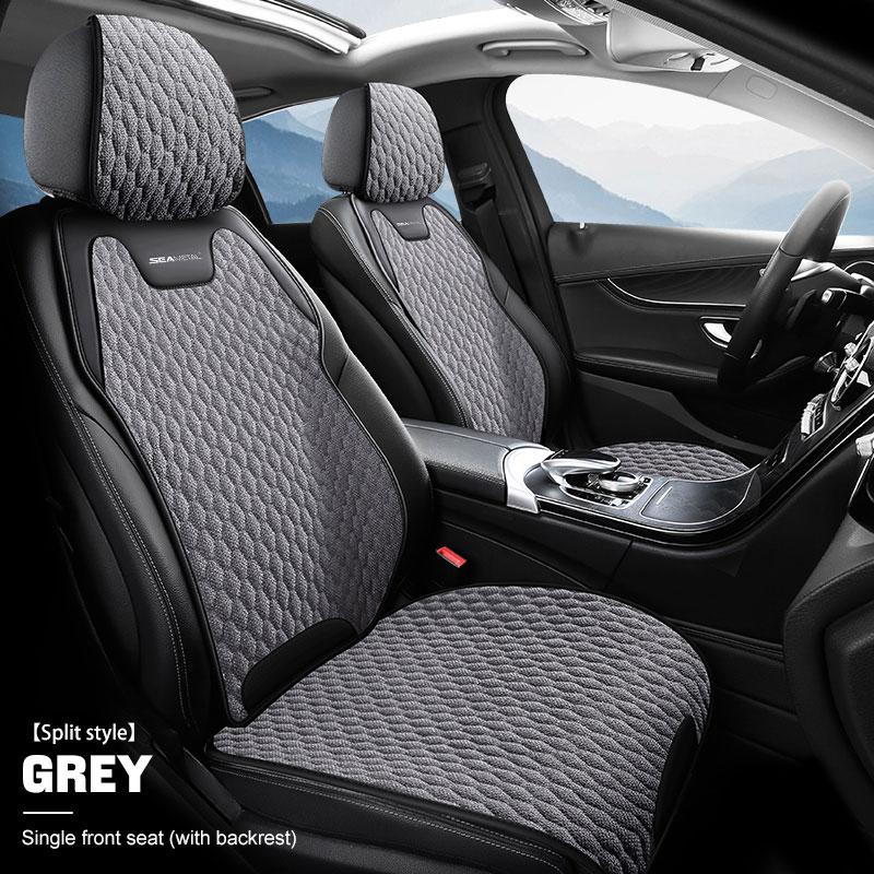 SEAMETAL Car Seat Covers Linen Fabric Auto Seats Cushion Protector Universal for 5-seats Vehicle Front Rear Seat Mats Accessory